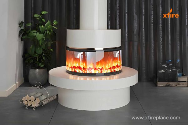 Electric Fireplace Cylinder Shape